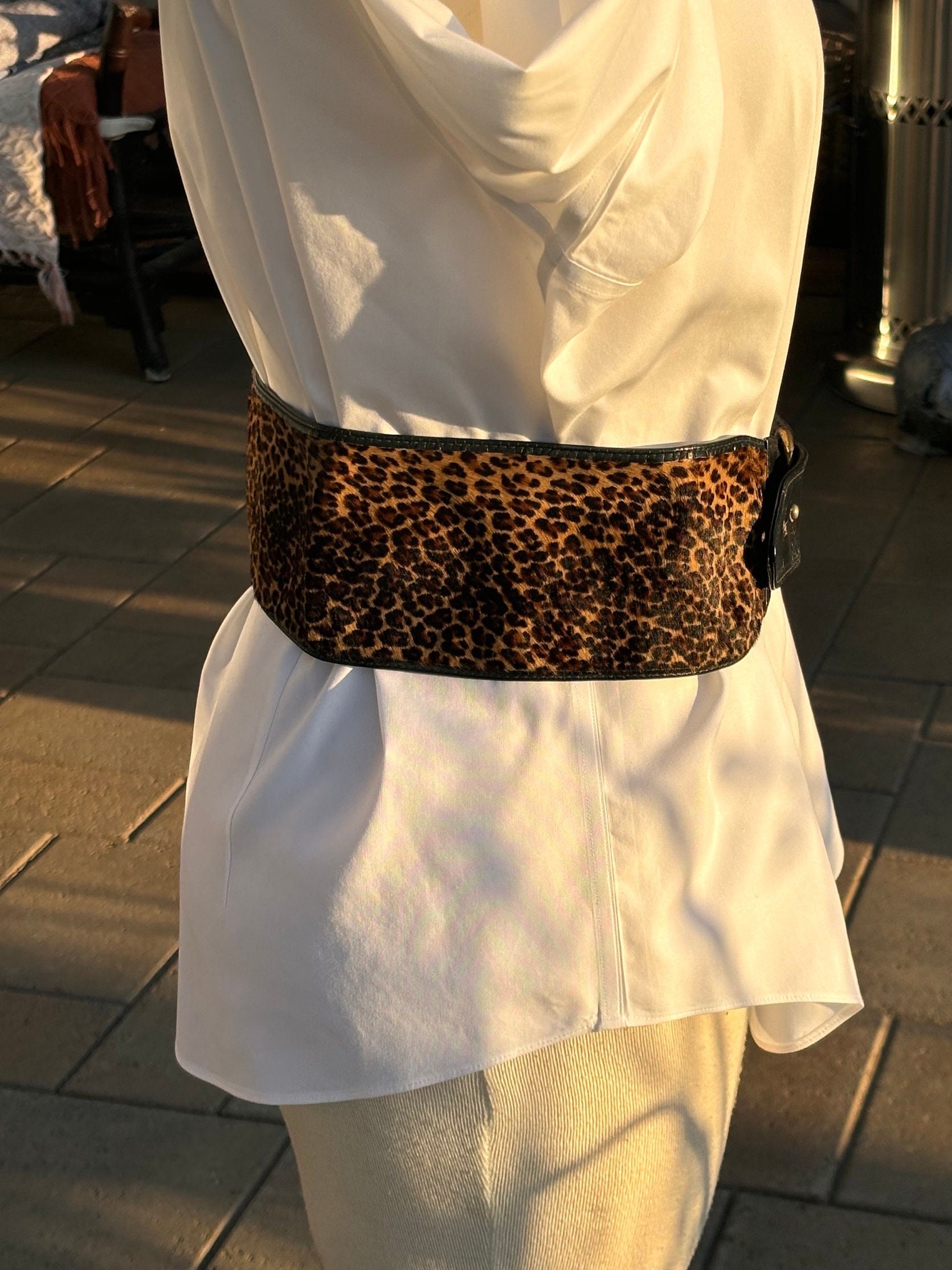 Morris Moskowitz Vintage belt cheetah print xtra small Morris Moskowitz Belt | eBay main image 3