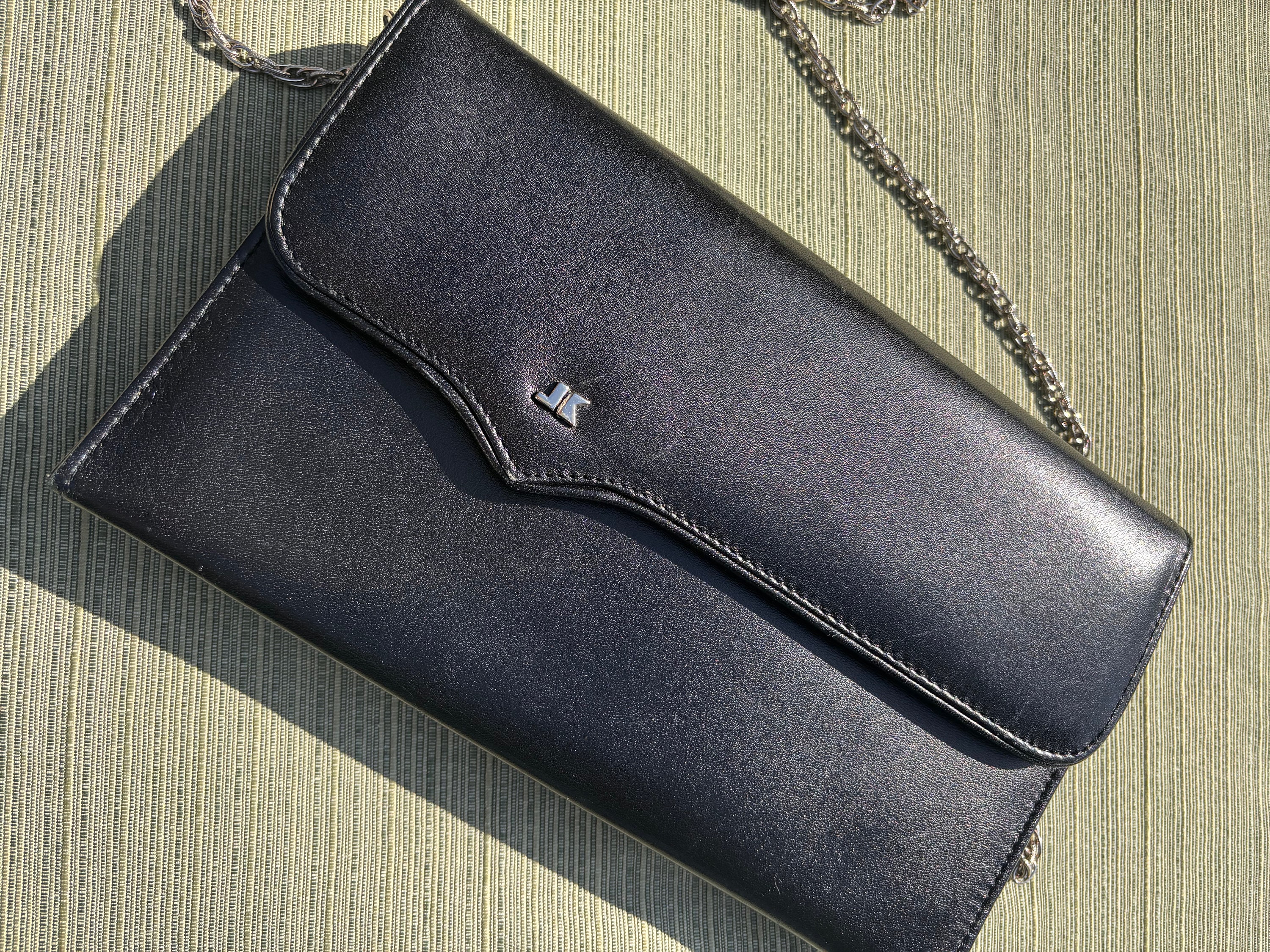 Junko Koshino Black Clutch/handbag With Removable Silver Strap. - Etsy