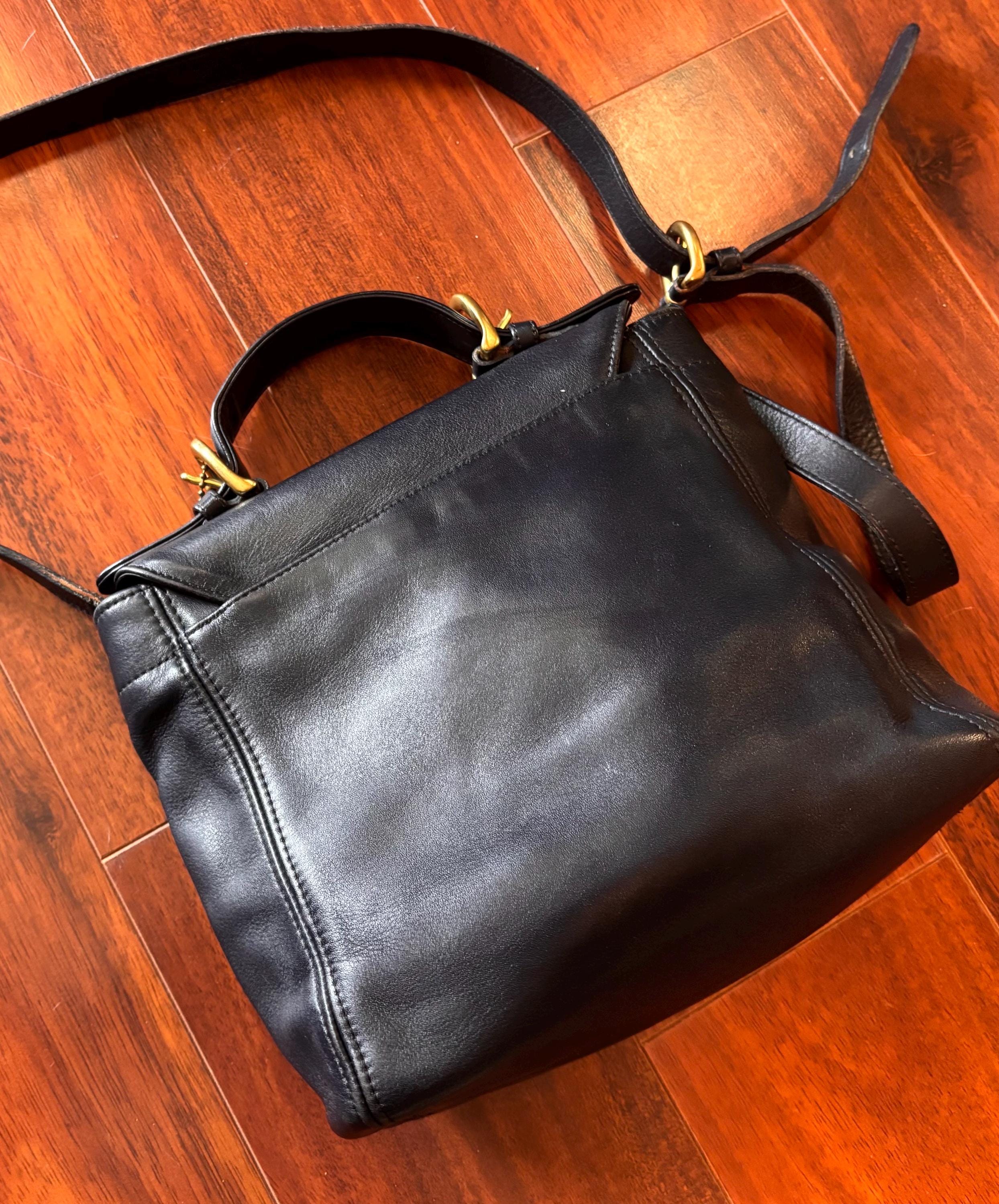 Coach Soho Top Handle Handbag 1990s Navy - Etsy