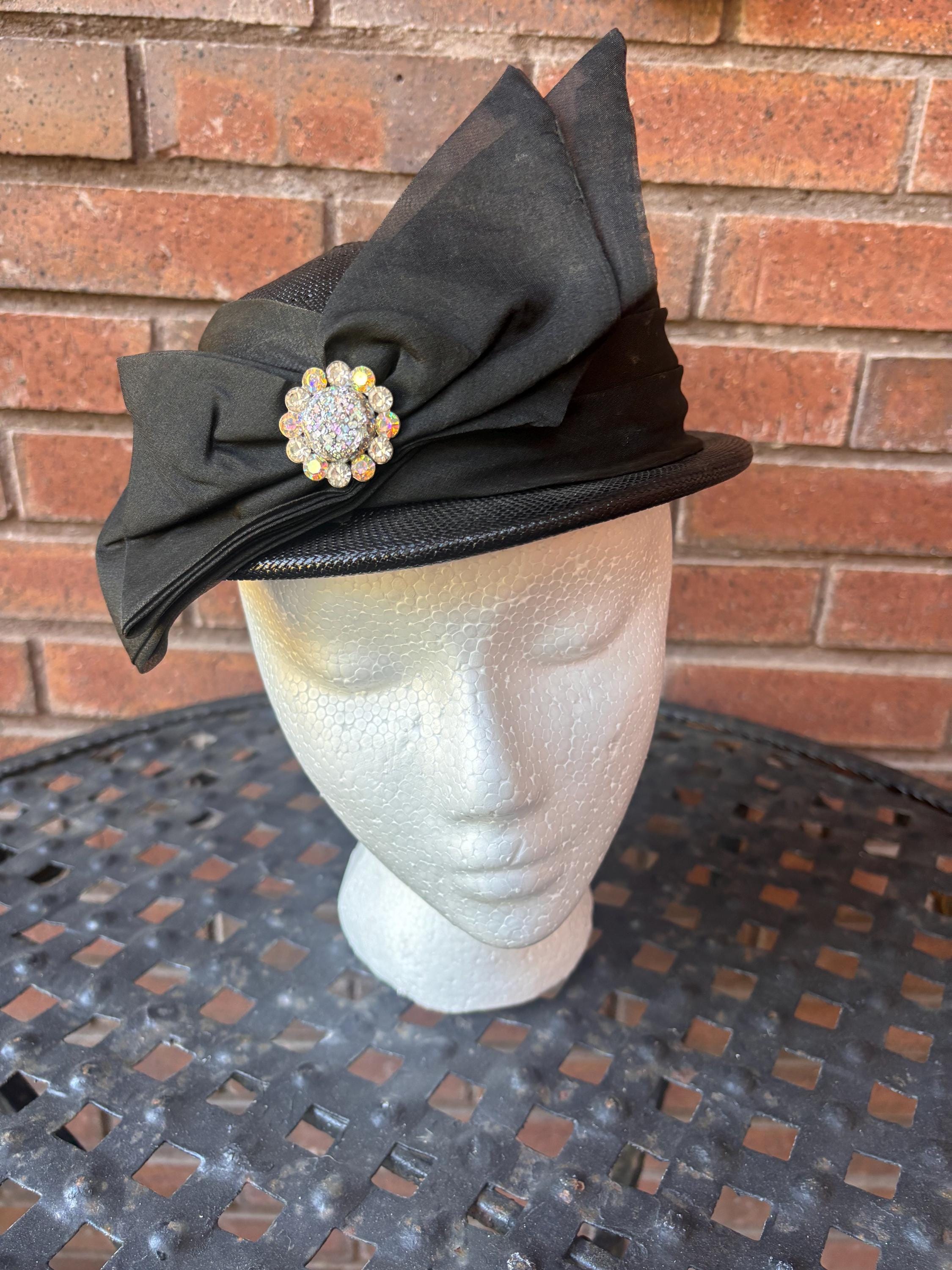Vintage Roberta Bernays Italy Women\'s Riviera Velour Pillbox Hat Black Mink Roberta Bernays Hat - Etsy main image 2