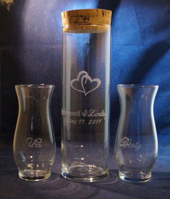 3 Pc Wedding Sand Ceremony Set Engraved 10 5 X 3 25 Main Etsy