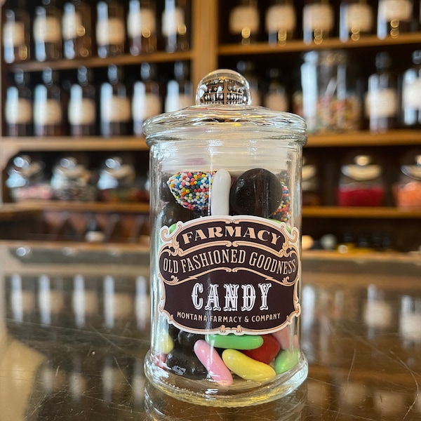 Old Fashioned Candy Apothecary Jar with Licorice Mix