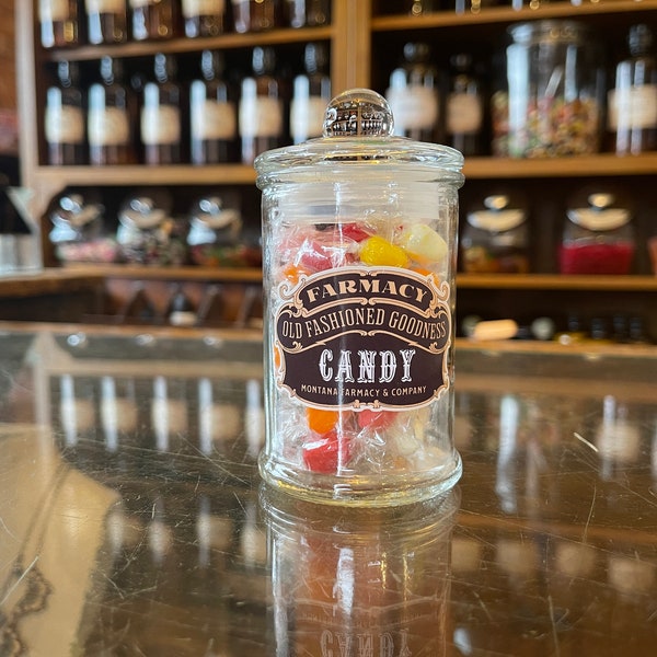 Old Fashioned Candy Apothecary Jar with Sugar Free Jelly beans