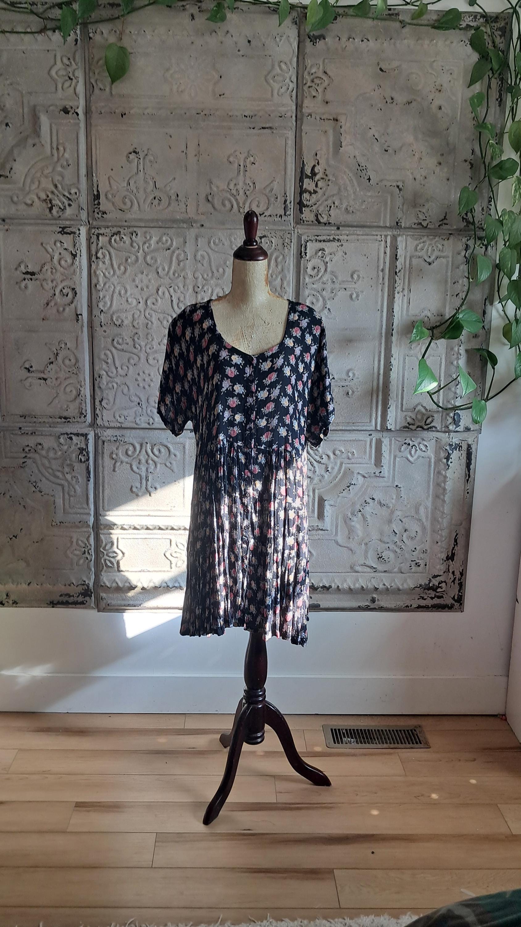 90s Rayon Babydoll Dress