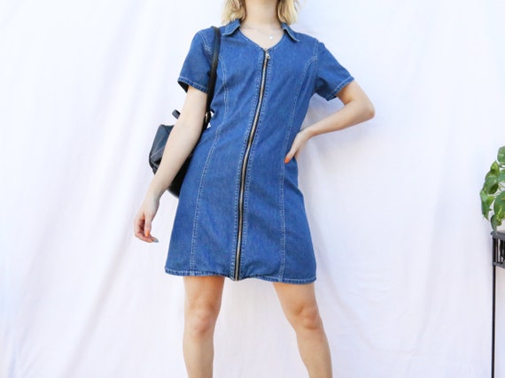 Zipper Denim Dress
