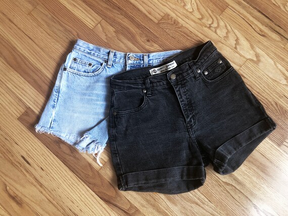 Black Harley Davidson Denim Shorts