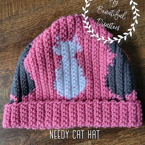 The Needy Cat crochet hat (teen/adult)