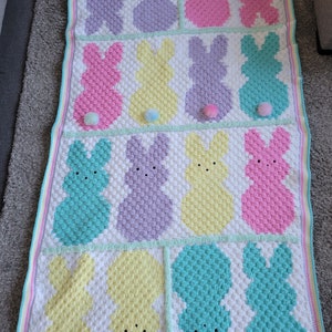 Gráficos c2c de Springtime Bunnies y patrón escrito