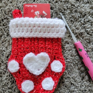Mini Paw Print Stocking Crochet Pattern