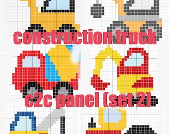 Construction Truck Panel c2c Patterns (Set 2) - Written and Graphs