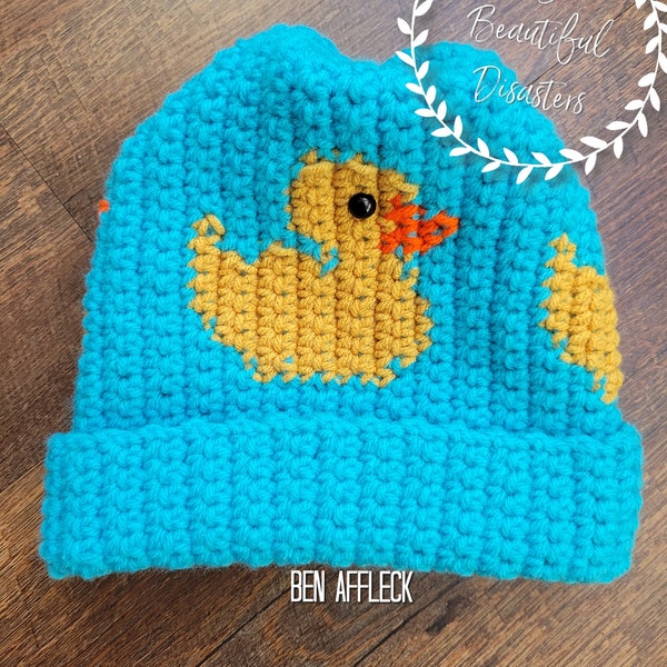 Modèle de bonnet au crochet canard Ben Affleck (ado/adulte)