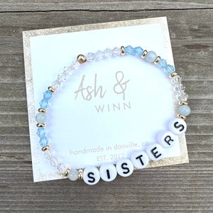 Wort Armband-SCHWESTER-Stapelbar Armband-Name Armband-Schwester Geschenk-Individuell Wort Armband-Schwester Armband-Inspirational-Perlen Armbänder