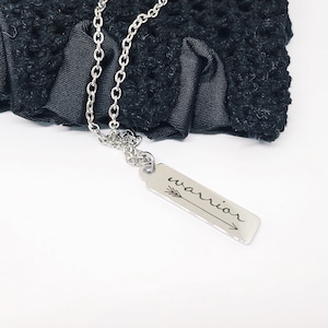 Laser Engraved Warrior Arrow Charm Necklace - Stainless Steel