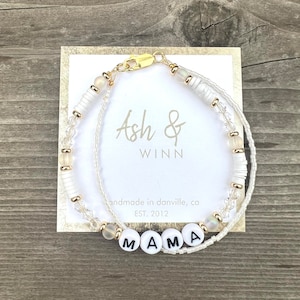 Wort Armband-Mama-Mama Armband-New Mom Geschenk-Mama Geschenk, Baby-Dusche-Geschenk-Brief Armband, Mama Armbänder-Mama Geschenk-Perlen Armbänder-Mama-Mama
