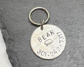 Dog ID Tag, Custom Dog Tag, Dog Name Tag, Personalized Dog Tag, Dog Collar Tag, Cute Dog Tag,  Handstamped Pet Tag, Dog Tag Personalized