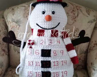 Snowman Countdown Pillow