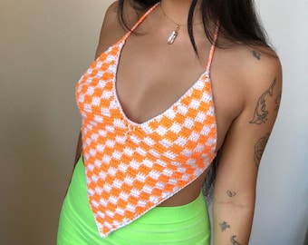 the Checkmate crochet top written pattern