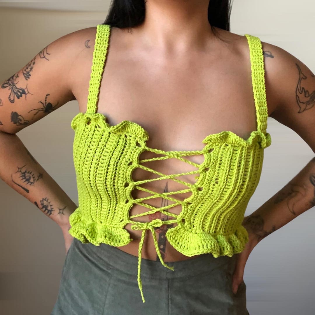 トップス Eaphi HAND CROCHET KNIT BUSTIER HAND KNITTING BUSTIER