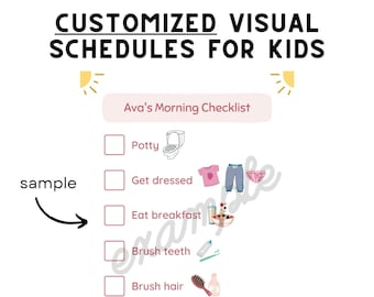 Cronograma visual personalizável ou lista de verificação para crianças