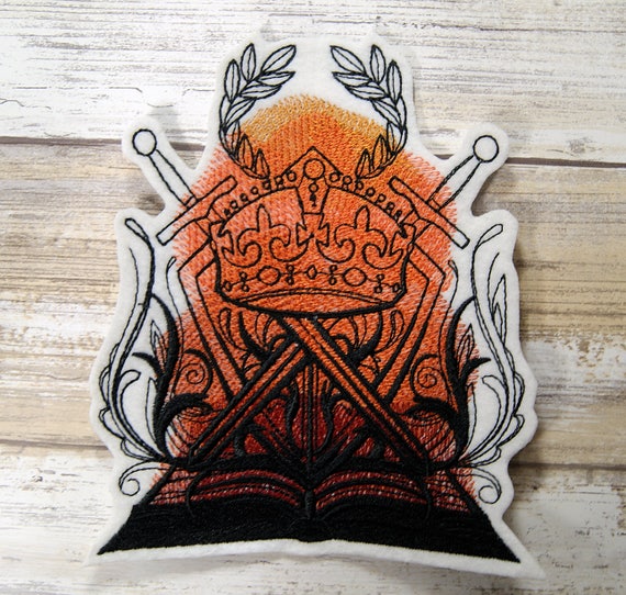 History Crown and Sword Literary Magic - Iron on Embroidery