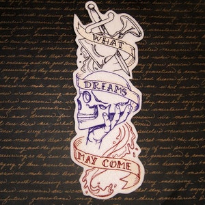 What Dreams May Come - Hamlet - Skull Stack Iron On Embroidery Patch MTCoffinz - Choose Size