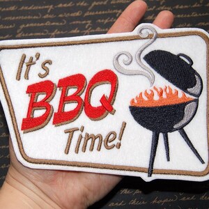 It's BBQ Time Iron On Embroidery Patch MTCoffinz Choose Size / Color image 3