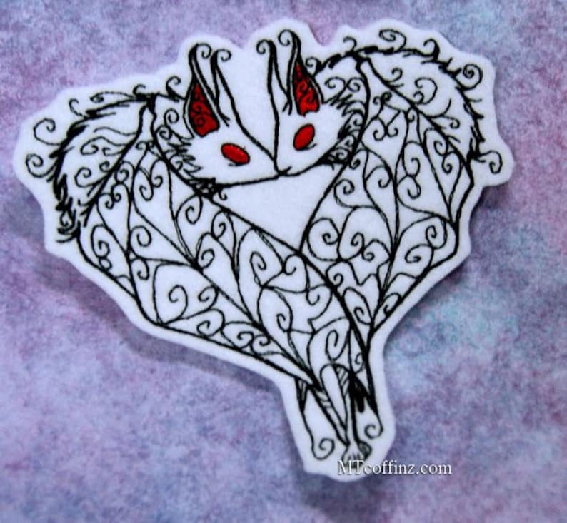 Kissing Gothic Vampire Bats Iron on Embroidery Patch Mtcoffinz Etsy