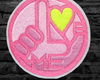 Skip Beat Love Me Pink Heart Iron On Embroidery Patch MTCoffinz