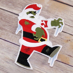 Frozen Zombie Santa Iron On Embroidery Patch MTCoffinz - Choose Size