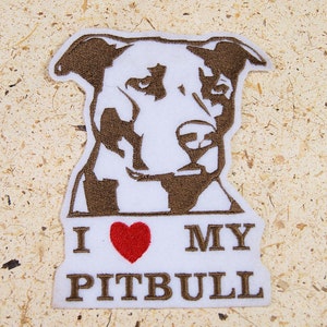 I Love Heart my Pitbull Iron On Embroidery Patch MTCoffinz