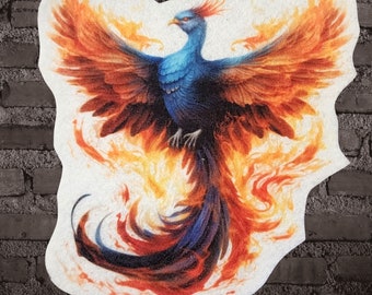 Fire Phoenix Patch Mythical Phoenix Bird Fire and Flames Iron On Patch MTCoffinz - Choose Size