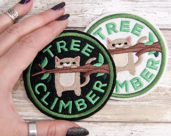 Tree Climber -  Round Merit Badge Iron On Embroidery Patch MTCoffinz - Choose Size/ Color