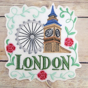 London Big Ben Iron On Embroidery Patch MTCoffinz - Choose Size