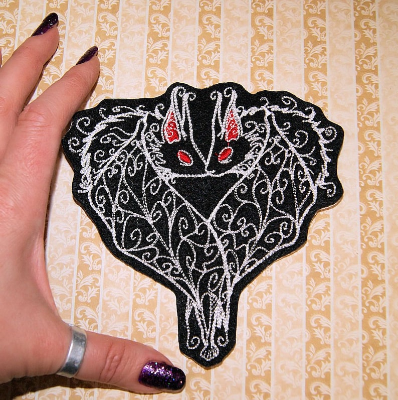 Kissing Gothic Vampire Bats Iron on Embroidery Patch Mtcoffinz Etsy