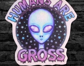 Alien Patch Humans are Gross Iron On Patch Praying Hands Spiritual Patch Wiccan Dagger Patch