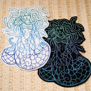 Medusa Greek Monster Iron On Embroidery Patch MTCoffinz - - Choose Size / Color