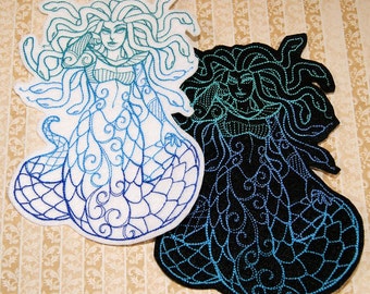 Medusa Greek Monster Iron On Embroidery Patch MTCoffinz - - Choose Size / Color