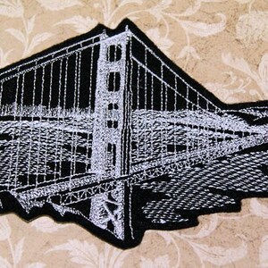 Golden Gate Bridge San Francisco Iron On Embroidery Patch MTCoffinz image 1