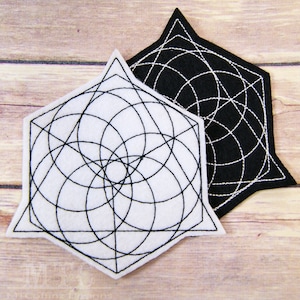 Sacred Geometry - Iron On Embroidery Patch MTCoffinz - Choose Size / Color
