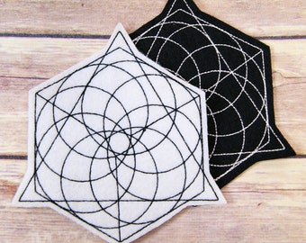 Sacred Geometry - Iron On Embroidery Patch MTCoffinz - Choose Size / Color