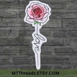 Red Rose Patch Love Bloom Pink Rose Patch Sleeve Patch Iron On Embroidery Patch  - Choose Color / Size