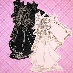 Hel Norse Goddess Iron On Embroidery Patch MTCoffinz - - Choose Size / Color