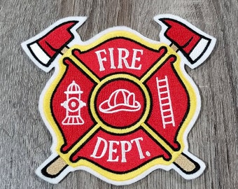 Sample SALE Patch for FireMan Fire Department Logo Fireman Support First Responder Patch Iron On Embroidery Ready to Ship LAST ONE
