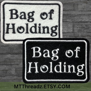 Bag of Holding Patch Fantasy Cosplay Patch Geeky Iron On Embroidery Patch - Choose Color