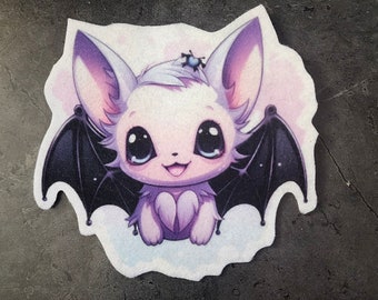 Pink Chibi Bat Patch Cute Bat Patch Baby Bat Pastel Goth Iron on Patch Mall Goth Bat Patch Choose Size