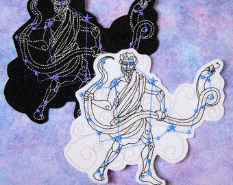 Ophiuchus- The Serpent Charmer- Constellation Iron On Embroidery Patch MTCoffinz - Choose Size