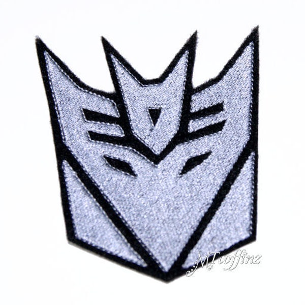 Silber Decepticon Logo Transformatoren Eisen auf Stickerei Patch MTCoffinz