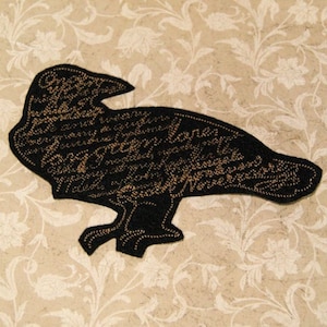 Edgar Allen Poe Raven Iron On Embroidery Patch MTCoffinz