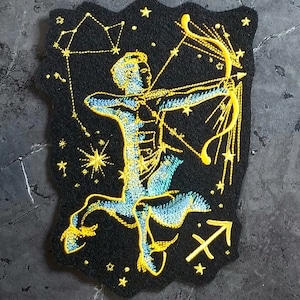 Sagittarius Patch - the Archer- Zodiac Constellation Iron On Embroidery Patch MTCoffinz - Choose Size