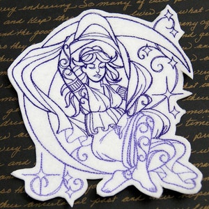 Nyx Greek Goddess Iron On Embroidery Patch MTCoffinz - - Choose Size / Color
